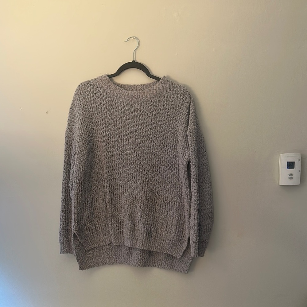 Amazon Textured Knit Pullover in Charcoal